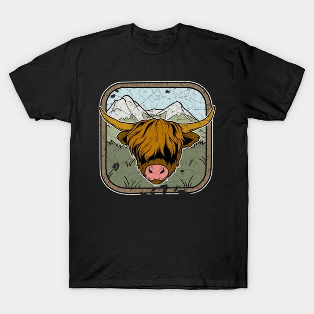 Highland Cow Scotland Scottish T-Shirt by Linco